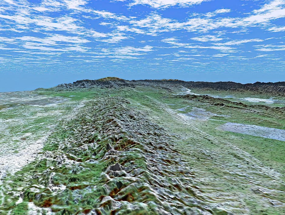 Die SanAndreasVerwerfung 160 Kilometer nördlich von Los Angeles auf