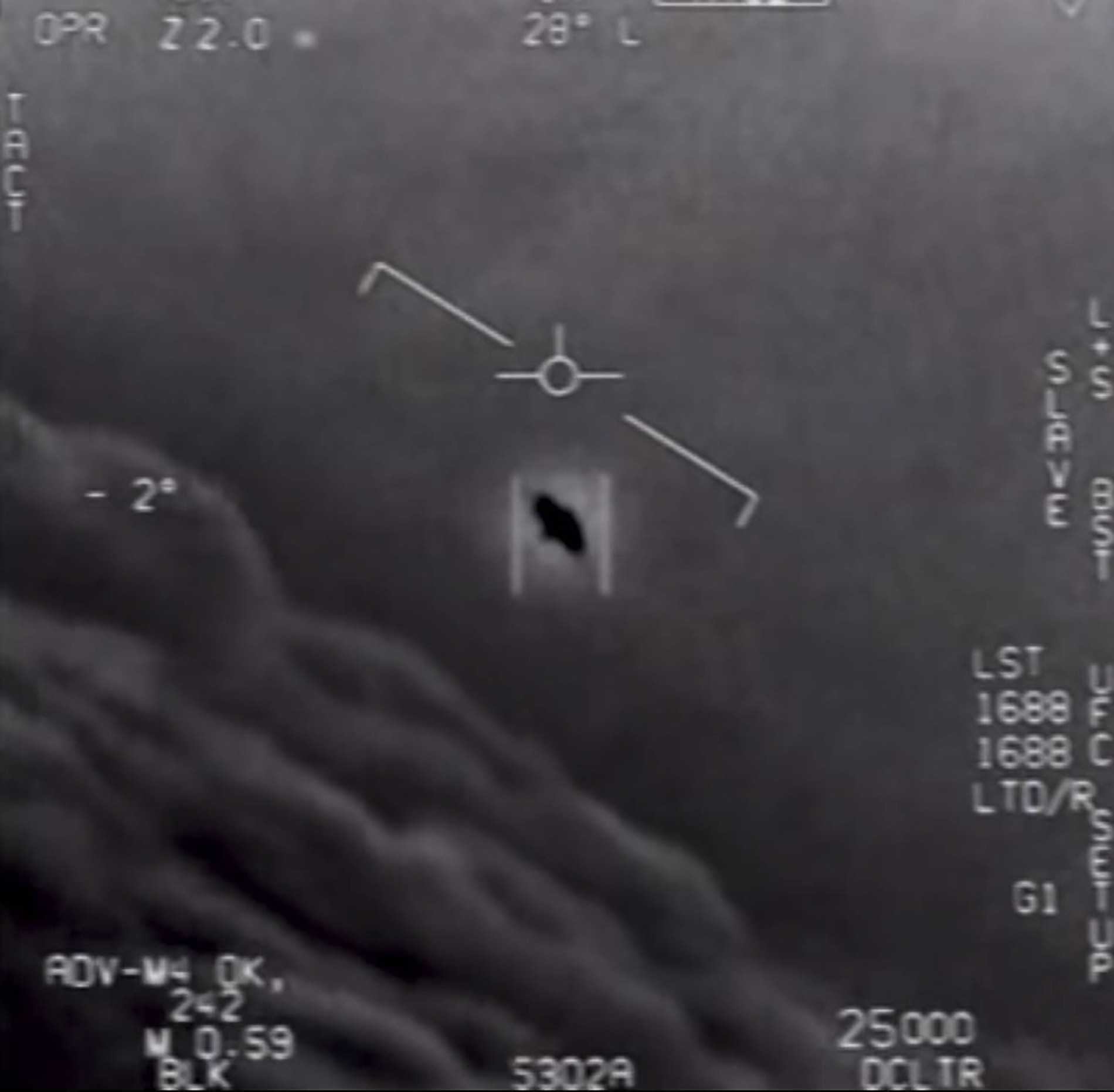 The Pentagon officially released three videos taken by US Navy pilots showing mid-air encounters with what appear to be UFOs. The grainy black and white footage had previously been leaked and the Navy confirmed in 2020 that they were authentic. The Department of Defense said it “was releasing the videos in order to clear up any misconceptions by the public on whether or not the footage that has been circulating was real, or whether or not there is more to the videos.” DoD/AFP via Getty Images