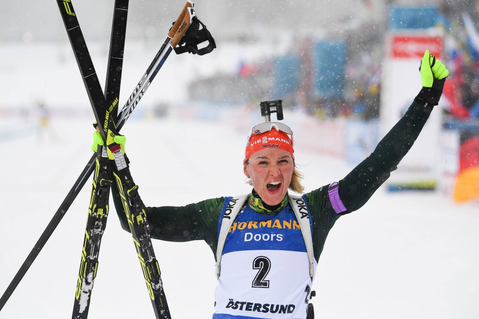 Bild zu: Denise Herrmann holt Bronze bei Biathlon-WM in Östersund ...