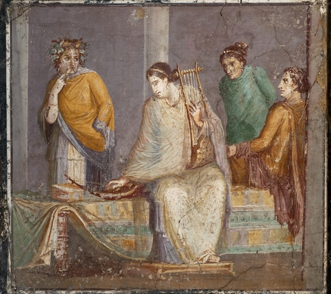 Sekelompok wanita dengan musisi dari Stabiae, seperti Pompey, meninggal pada 79 M.  Sekelompok wanita dengan musisi dari Stabiae, seperti Pompey, meninggal pada 79 M.