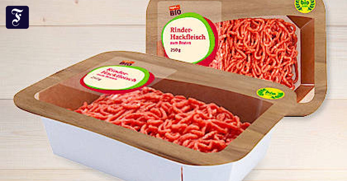 Korrekt verpackt: Karton für Hackfleisch von Tegut