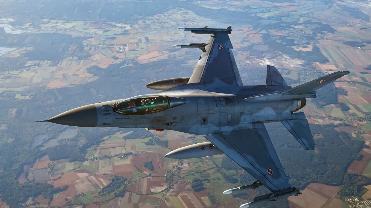Bewacht den heimatlichen Luftraum: ein polnisches Kampfflugzeug vom amerikanischen Typ F-16. - AFP