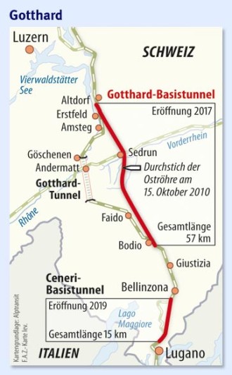 Gotthard-Tunnel: Am Gotthard beginnt die Zukunft - Nah - FAZ