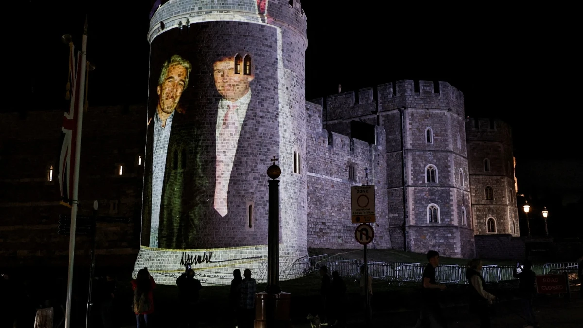 Besuch in Großbritannien: Trump-Epstein-Fotos auf Schloss Windsor projiziert