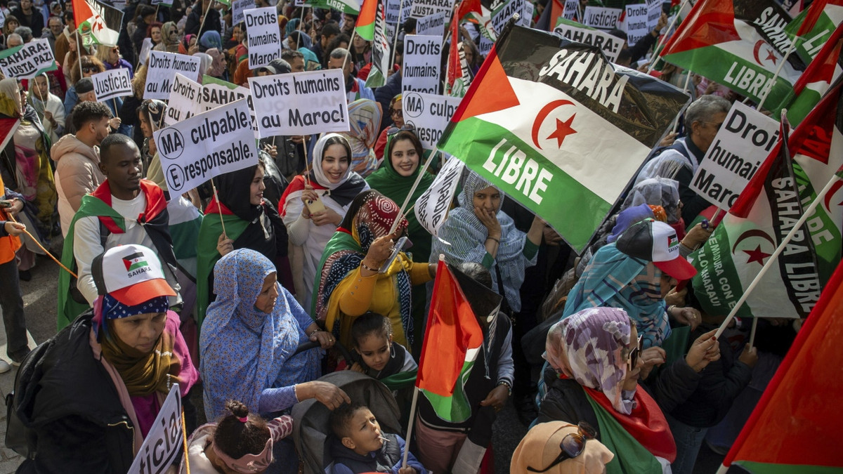 Demonstranten in Madrid protestieren für die Unabhängigkeit der Westsahara. - Picture Alliance