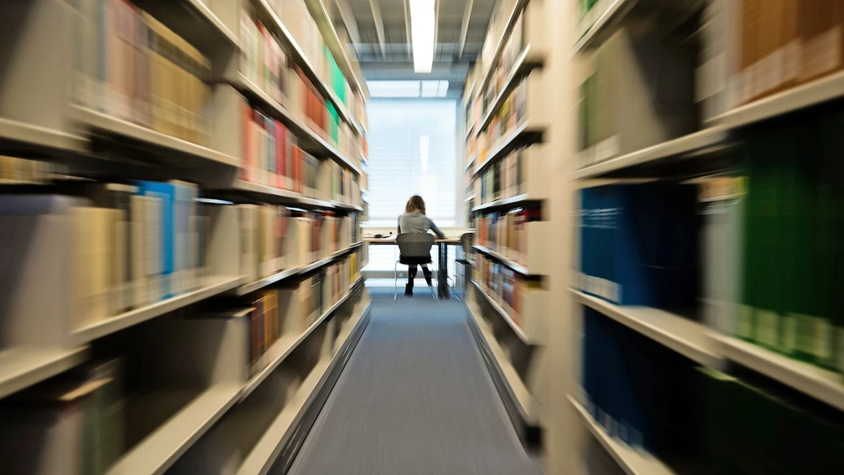 In der Bibliothek der Universität Bayreuth - dpa