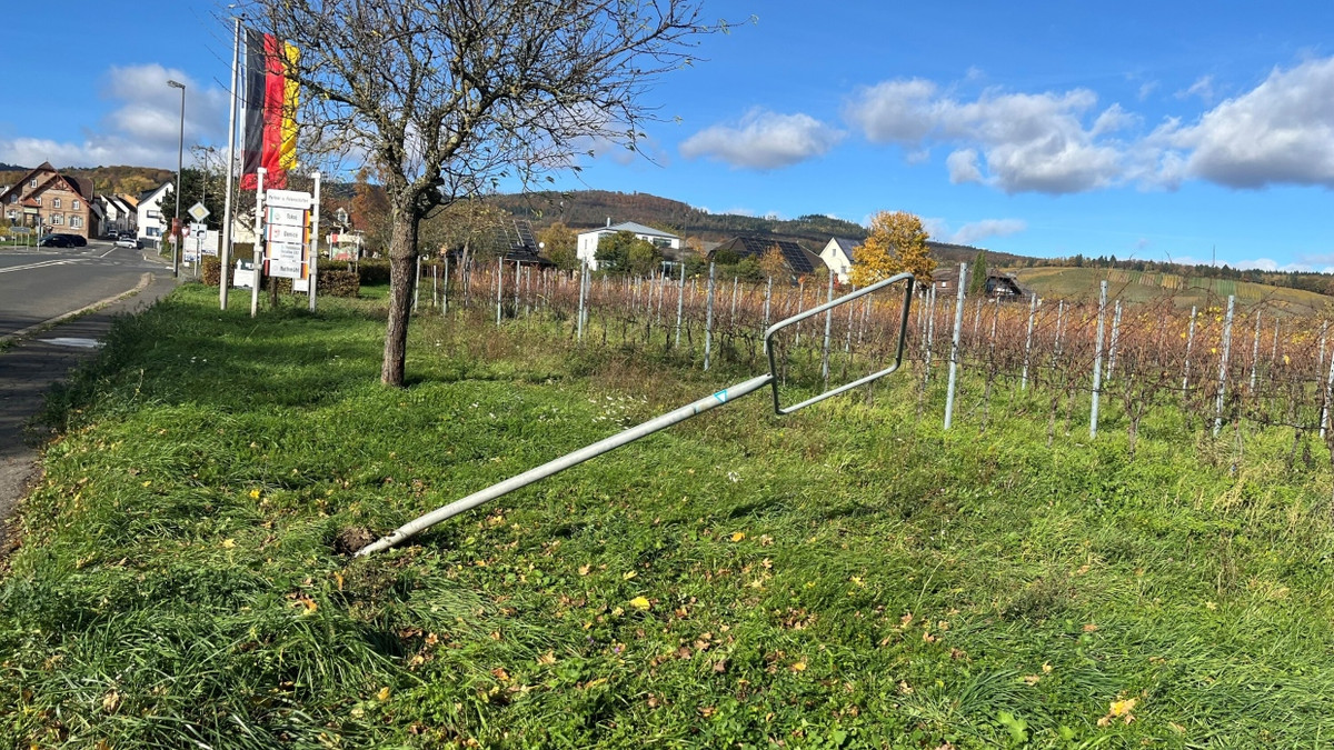 Zehn Stück: Ortsschilder von Oestrich-Winkel gestohlen