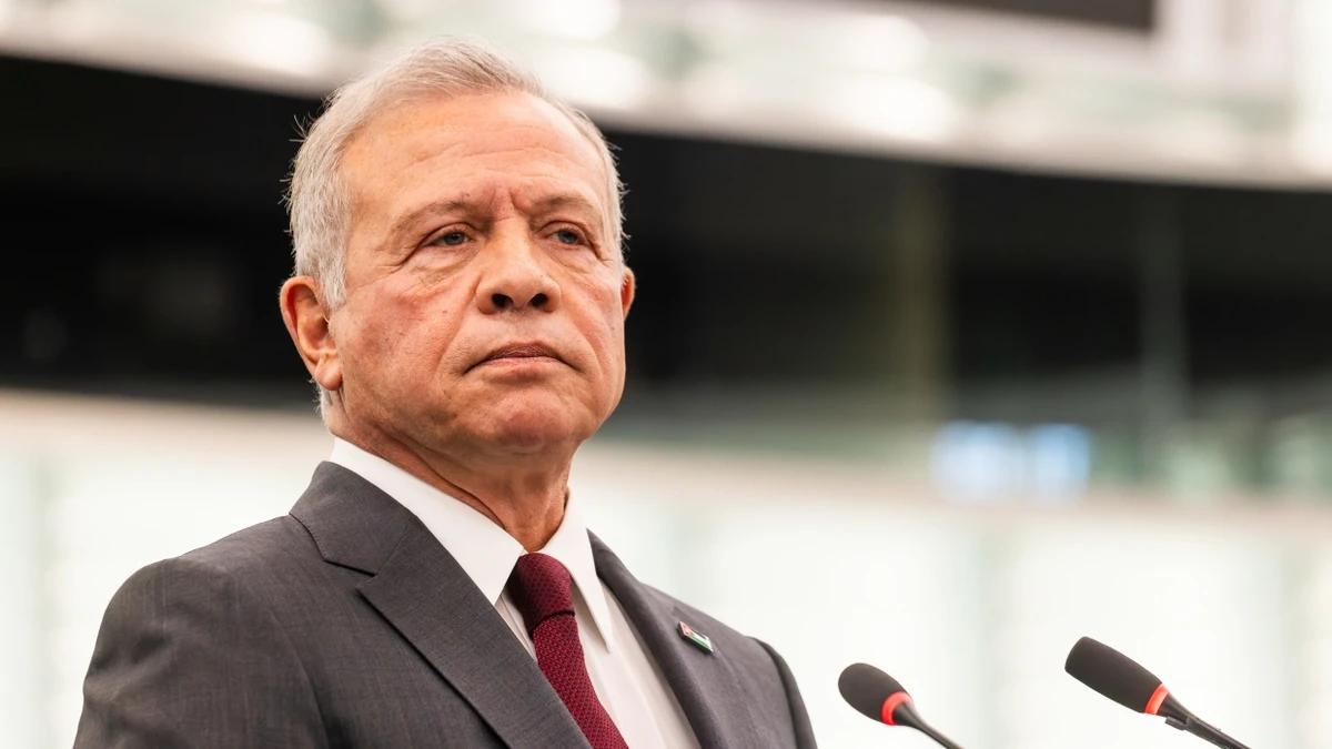 Abdullah II. bin al-Hussein, König von Jordanien, im Gebäude des Europäischen Parlaments. - dpa