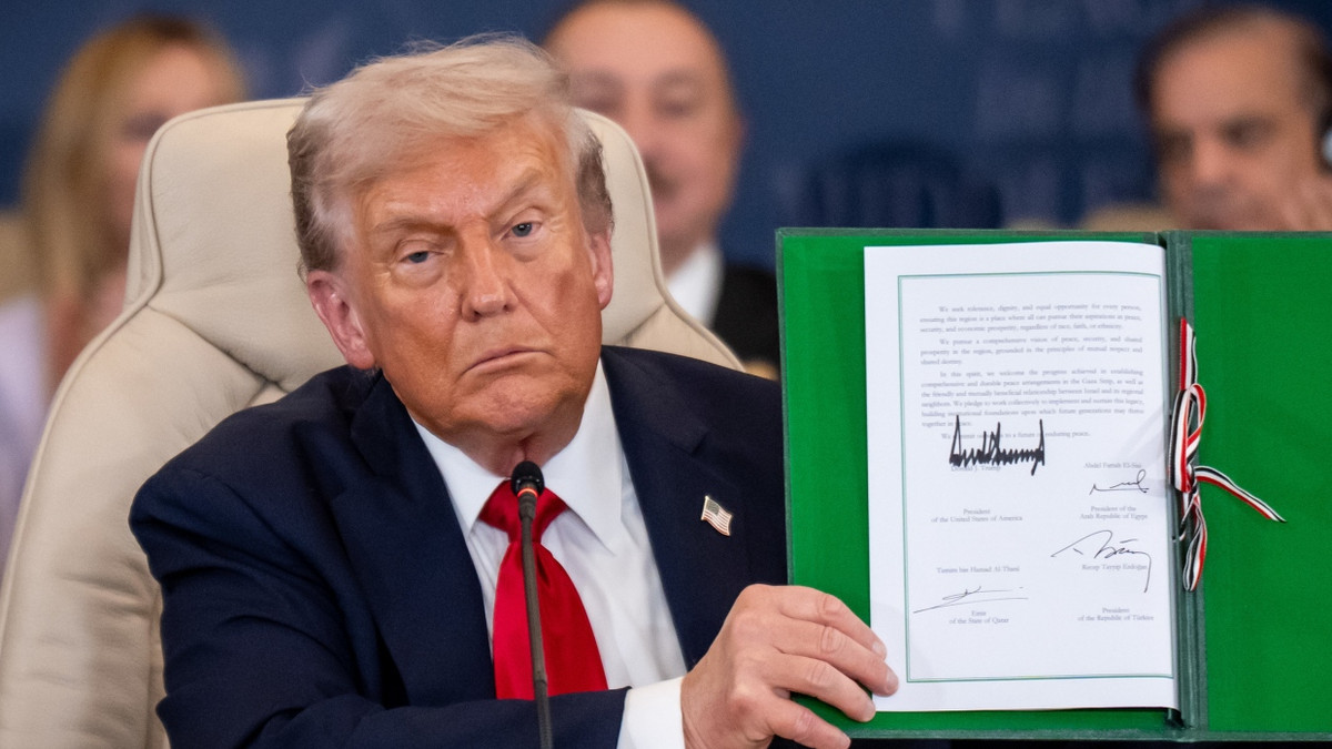 Donald Trump am 14. Oktober im ägyptischen Scharm el-Scheich. - dpa