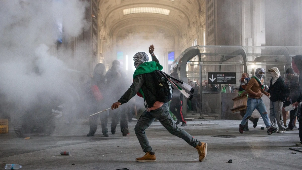 Propalästinensische Demos: Polizisten in Italien von Randalierern verletzt