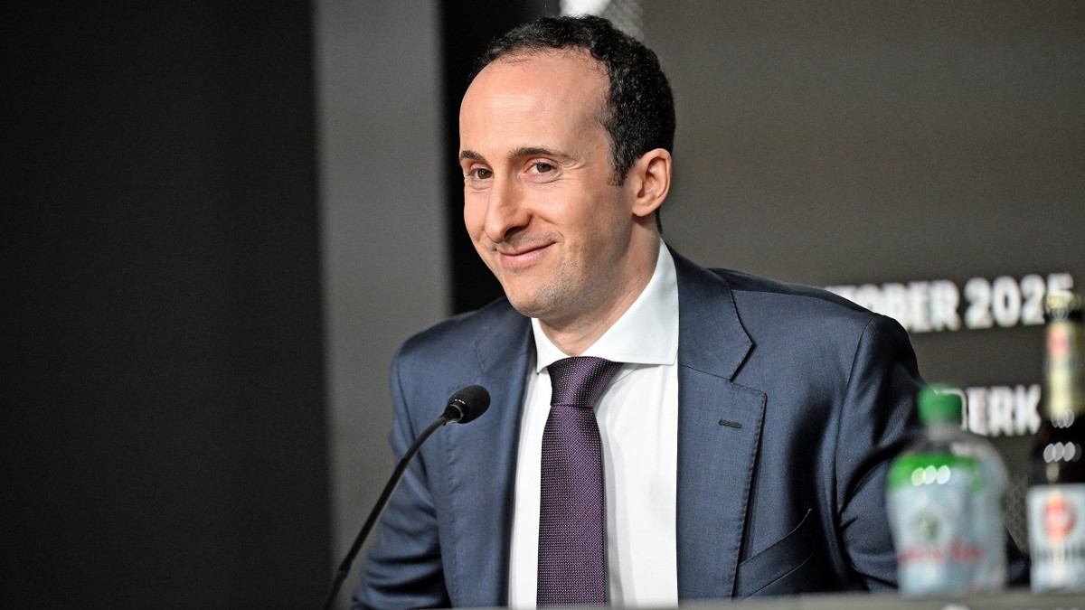 Seine erste Bilanzpressekonferenz: Eintracht-Finanzvorstand Julien Zamberk. - Huebner