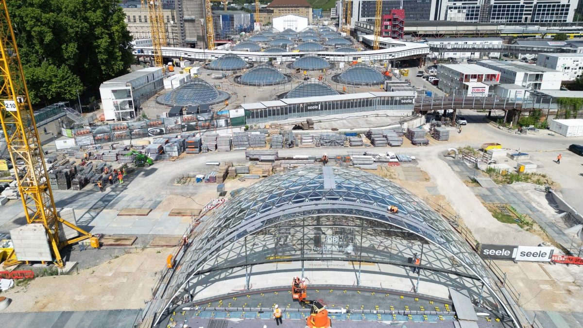 Auf der Baustelle „Stuttgart 21“ - dpa