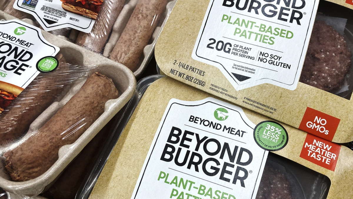Ein Burger-Patty der Marke Beyond Meat - AP