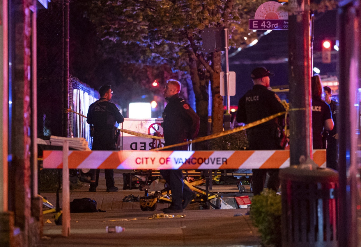 Die Polizei von Vancouver sicherte in der Nacht den Tatort.