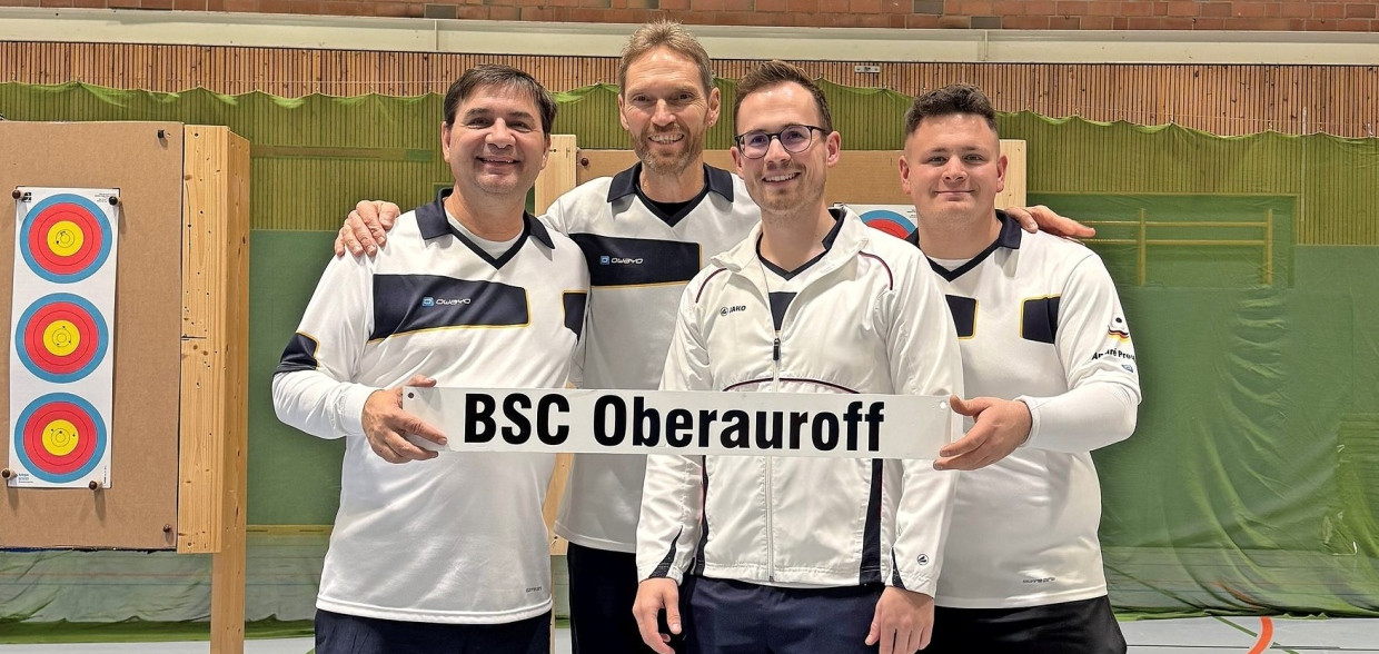 Die Schützen aus Oberauroff (v.l.): Nestor Couyoumtzoglou, Markus Zellmann, Philipp Widmer und André Preusner