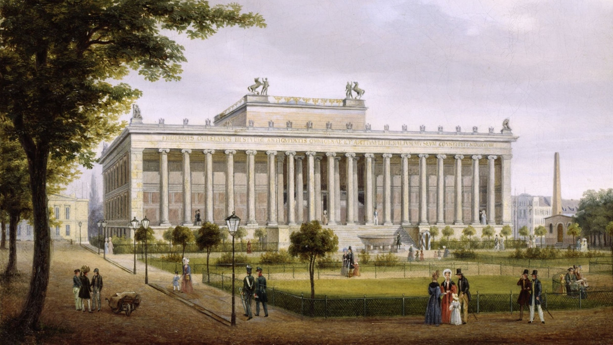 Freistätte der Kunst: das Alte Museum, damals noch „Königliches Museum“, auf einem Gemälde von Carl Daniel Freydanck von 1836