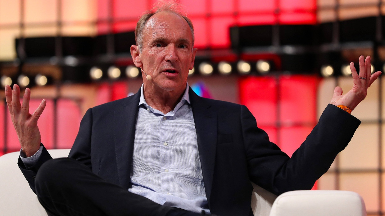 Tim Berners-Lee im November 2018 auf der Technologie-Konferenz „Web Summit“ in Lissabon