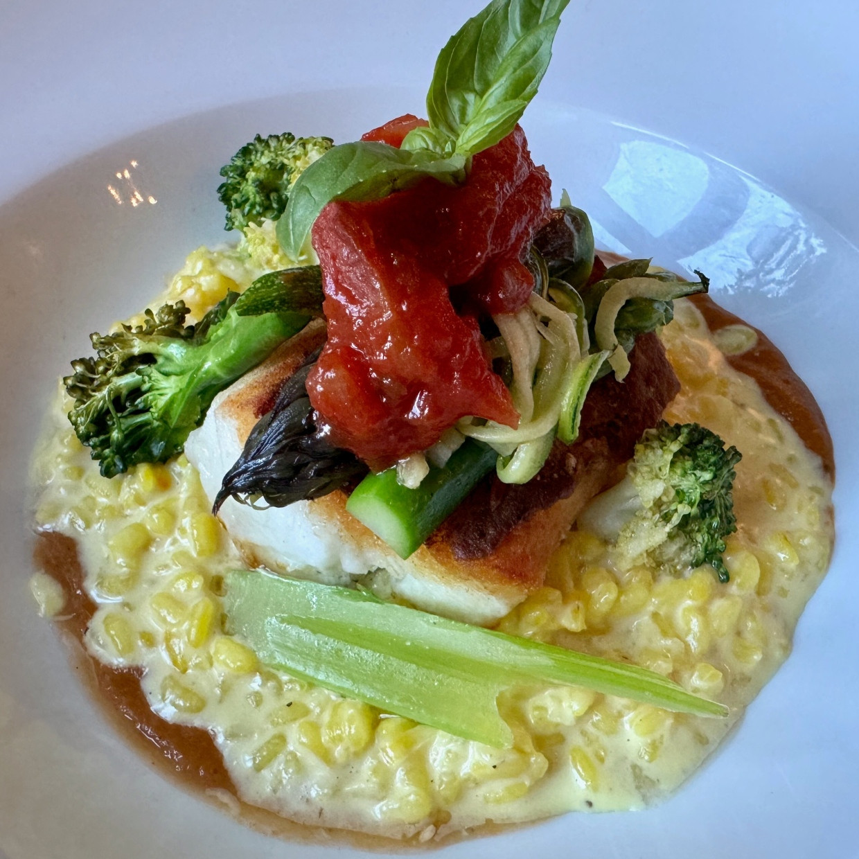 Zander, Safran-Risotto, Fenchel