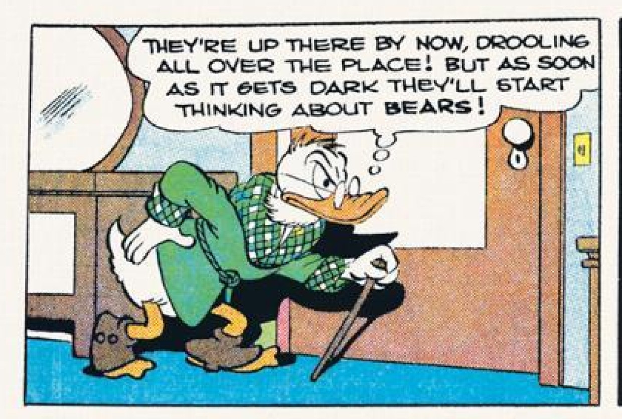 Kein gesunder Anblick: Dagobert Duck bei seinem frühesten Auftritt, zu finden in „Christmas on Bear Mountain“ von 1947