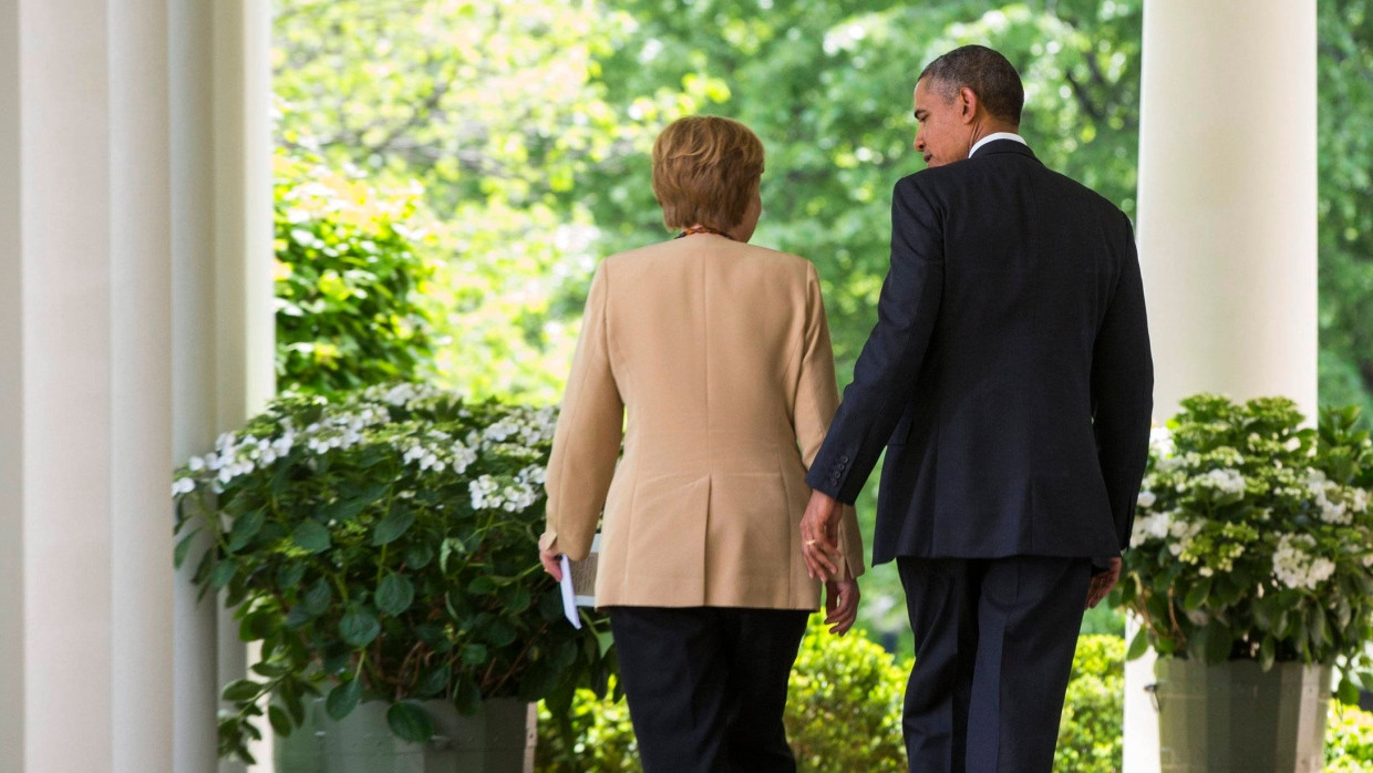 Traute Eintracht? Barack Obama und Angela Merkel nach ihrer Pressekonferenz vor dem Weißen Haus in Washington