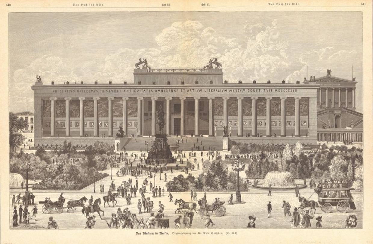 Kaiserdenkmal statt Brunnenschale: das Alte Museum im Jahr 1885