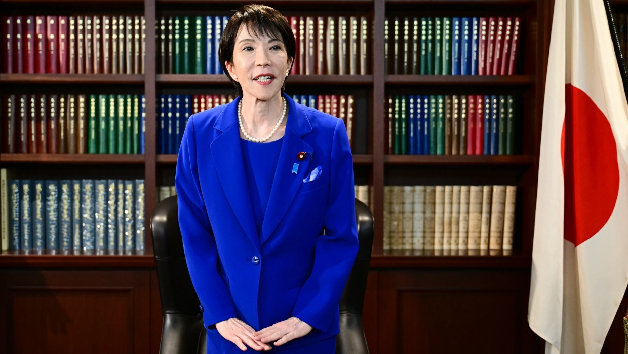 Die neue LDP-Vorsitzende Sanae Takaichi am Samstag in Tokio