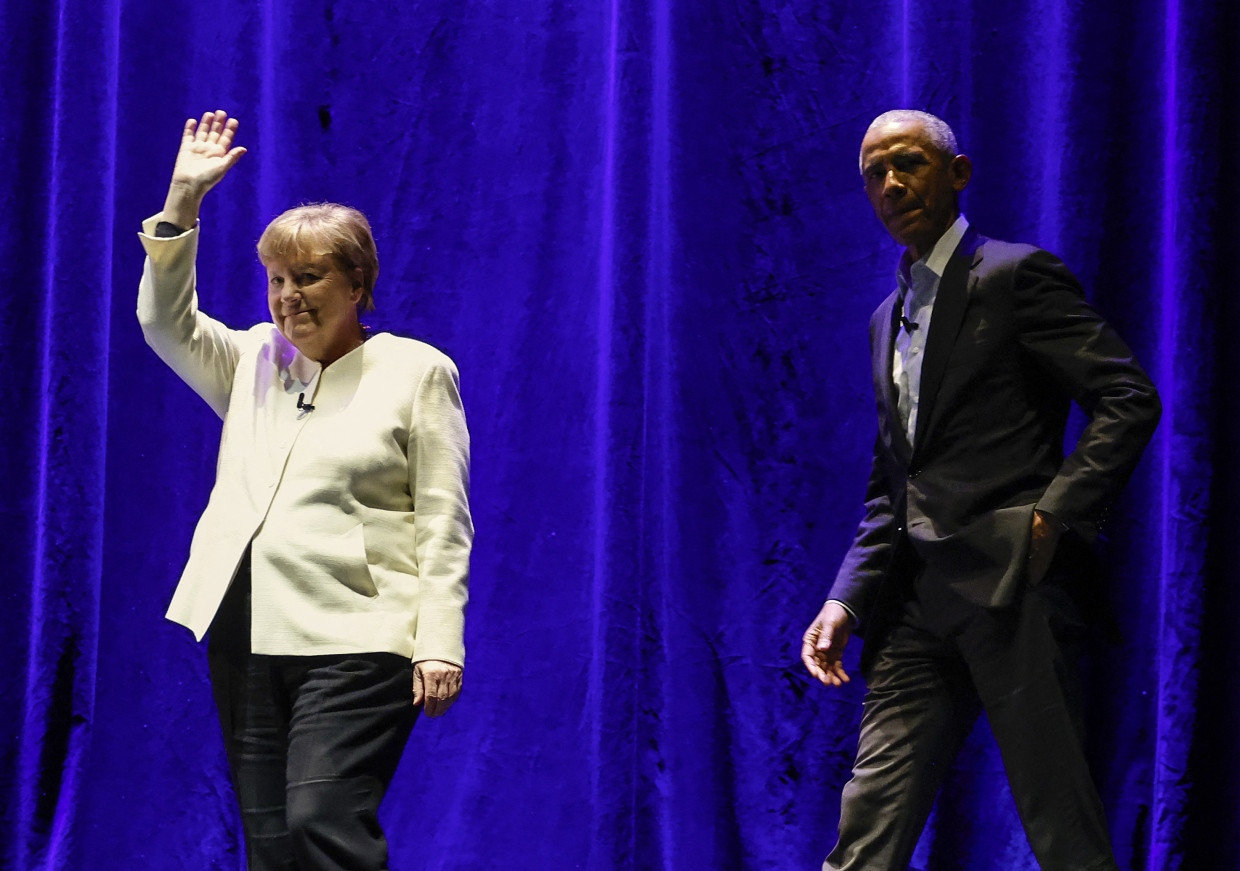 Sie hielt ihn zunächst für einen „Schausteller“: Angela Merkel und Barack Obama Sie hielt ihn zunächst für einen „Schausteller“: Angela Merkel und Barack Obama