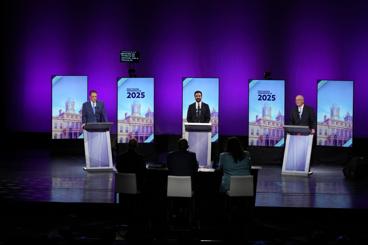 Eine Fernsehdebatte der Kandidaten für den Posten des New Yorker Bürgermeisters im Oktober