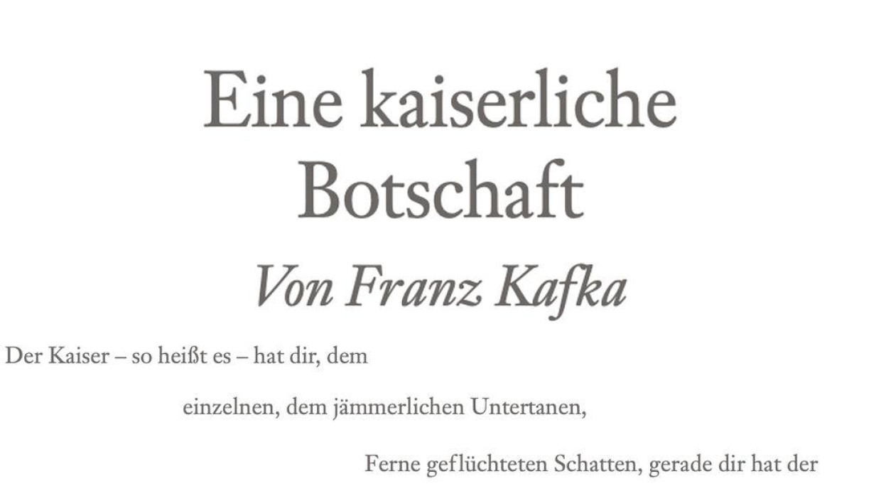 Eine Kaiserliche Botschaft Interpretation www.faz.net